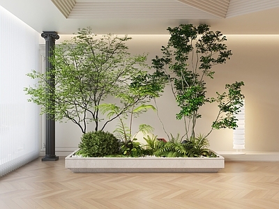 现代商业景观 现代 小品 室内 植物 造景