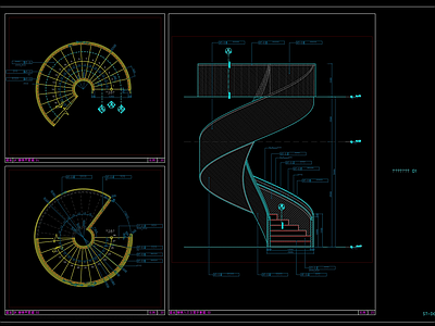 现代旋转楼梯节点 施工图