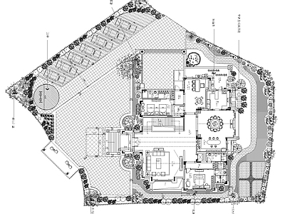 现代庭院 别墅景观 别墅 园景观 施工图