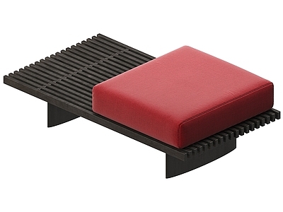 现代新中式沙发凳 Cassina 现代 皮革 实木