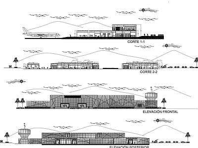 现代机场建筑 飞机航站楼 施工图