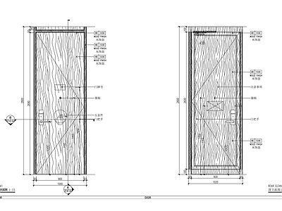 现代门节点 客房一 施工图