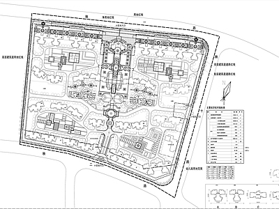 法式住宅楼建筑 住宅总图 施工图