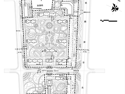 法式住宅楼建筑 住宅总平 施工图