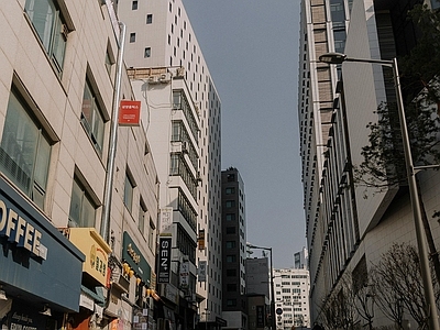 现代街道外景 人行道 商业街外景