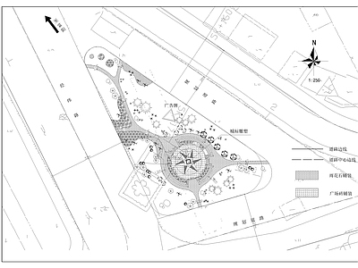 其他道路绿化 道路交叉口交通岛 施工图