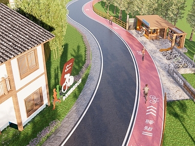 现代新中式乡村公园 美丽乡村 乡村街道 乡村驿站 住宅 公园