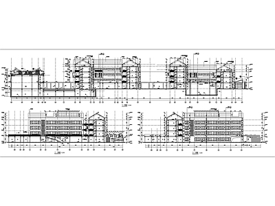 现代学校建筑 36班 小学 建筑 施工图