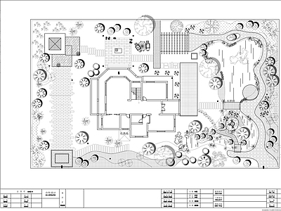 现代庭院 独栋别墅 景观 施工图