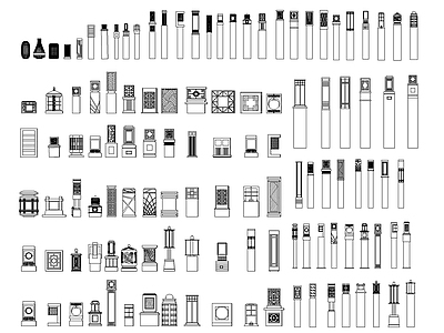 现代灯具图库 景观路灯灯柱图库 施工图