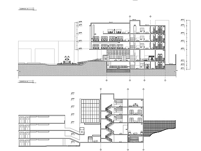 现代学校建筑 中央图书馆图纸项 施工图
