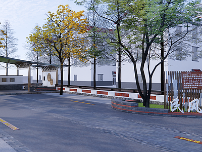 现代新中式广场景观 乡村广场 村风民风广场议事
