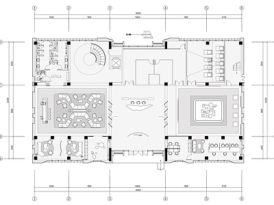 现代售楼处 887㎡ 售楼处 平面布置图 施工图