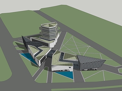 现代展览馆建筑 现代会展办公