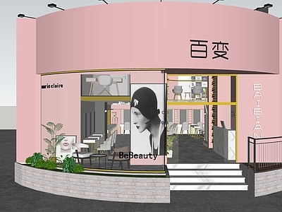 现代新中式理发店 理发店铺 理发 美容店铺 美发店铺 店铺