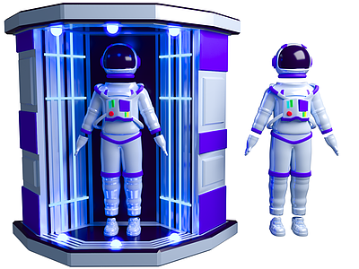 虚拟人物 太空服 卡通风格 星际 外太空 通风格太空服