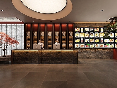 新中式中餐厅 餐厅前台门厅过道