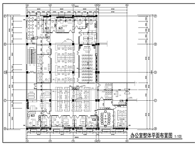 现代整体办公空间 办公室装 施工图