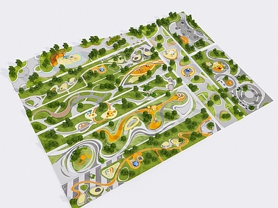 现代口袋公园 线性口袋公园 公园景观 沿街社区公园 游乐场地 带状公园