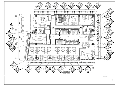 现代整体办公空间 现代风格办公空间 内装图 施工图