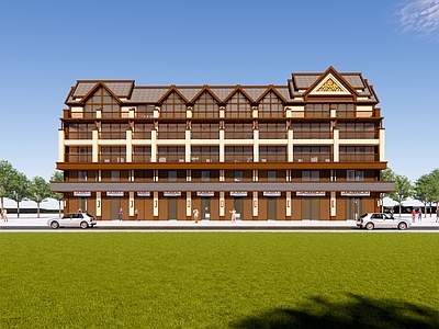新中式其他商业建筑 东南亚风格 商住楼