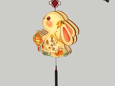 中式灯笼 中秋节花灯 兔子灯笼 中式手提灯笼 节日氛围灯笼 手提兔子花灯