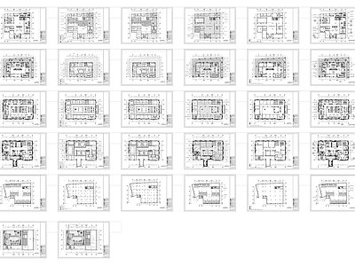 现代办公室 四层办公 施工图