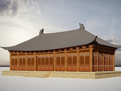 中式复古寺庙建筑 中式 古建筑 寺庙 大殿