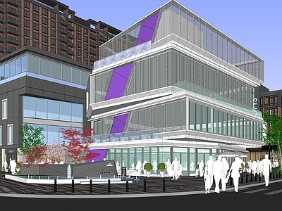 现代其他商业建筑 现代街角商业