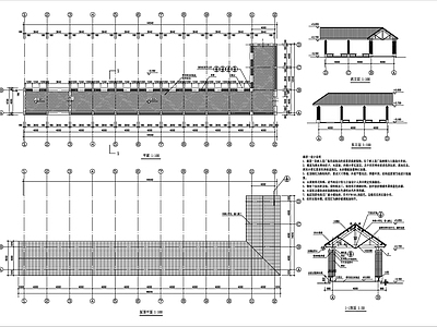 现代新中式走廊 廊道施工详图 施工图