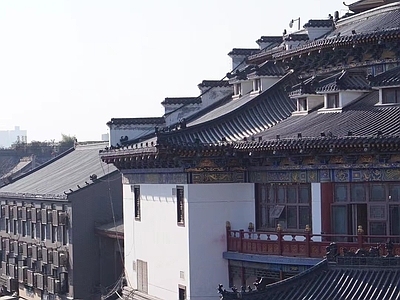 新中式街道外景 商业街外景
