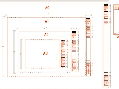 现代图框 A3图框 A2图框 A4图框 图纸图框 图框 施工图