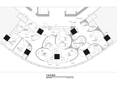 现代美容院 220㎡SPA 养生馆 施工图