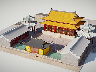 中式复古寺庙建筑 中式 古建筑 明清寺庙