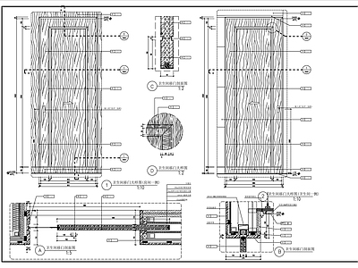 现代新中式门节点 边框 家装节点 大样 剖面 详图 施工图