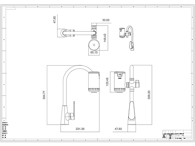 现代卫浴设施 五金件 厨卫用品 水龙头 接驳水龙头 施工图