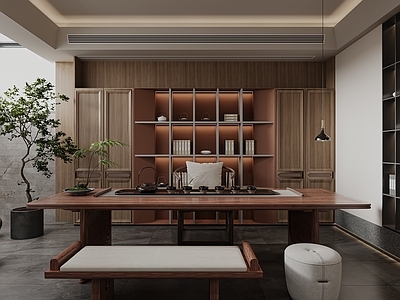 现代新中式影音室 现代 现代新中式书房 新中式 现代 现代