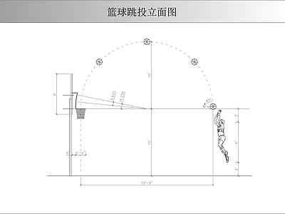 现代人物 篮球跳投人立面图 篮球运动人立面图 施工图
