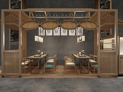 新中式中餐厅 新中式造型餐