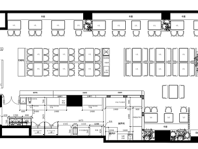 现代其他餐饮空间 商场快餐店 施工图