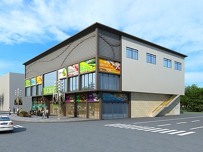 现代商业街 现代头 现代商业楼面 现代建筑外观 现代商业街道 现代园林树木