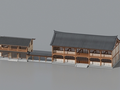 中式乡村民房 中式商业 自建房 乡村民房