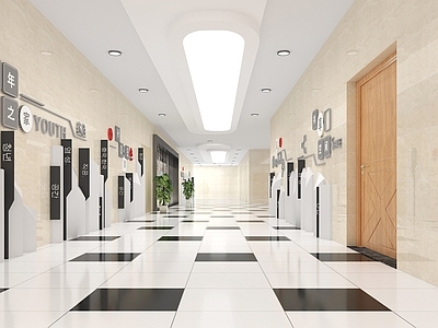 现代党建展厅 党建服务中心廊道