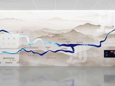 现代党建展厅 现代科技河流 河流led