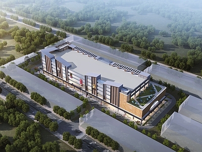 现代新中式商业街 农贸市场 建材市场 市场建筑 商业建筑
