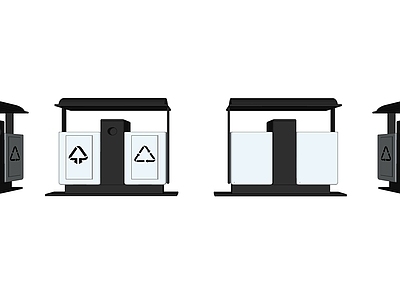 其他公用器材 现代垃圾桶