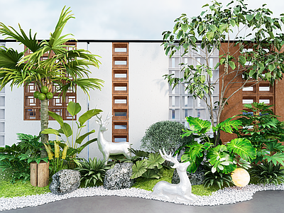植物组合 现代景观植物造景 绿植堆 花草花镜 植物组合