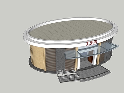 现代小公建 公共厕所 岗亭 连廊