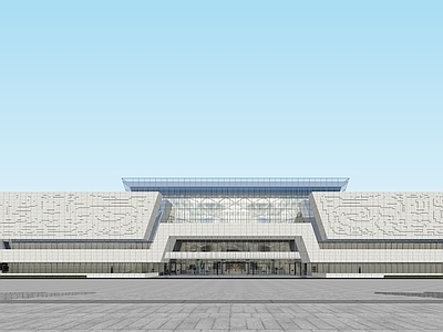 现代新中式展览馆建筑 中正 大气 博物馆 典雅庄重