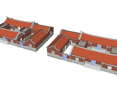 中式新中式古建筑 传统古建筑闽南风 闽南民居